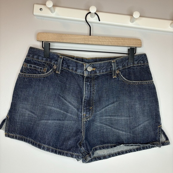 Levis Strauss Pants - Vintage Y2K Levis Jean Shorts Womens 13 Blue Denim Mid Rise 2001 Classic Juniors